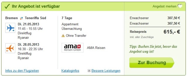 Teneriffa Appartement Playa de los Roques Schnaeppchenangebot