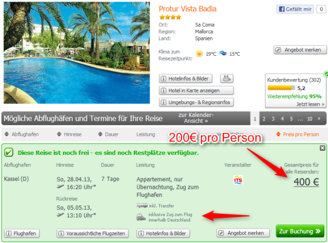 Mallorca Angebot Protur Vista Badia fuer 200 Euro