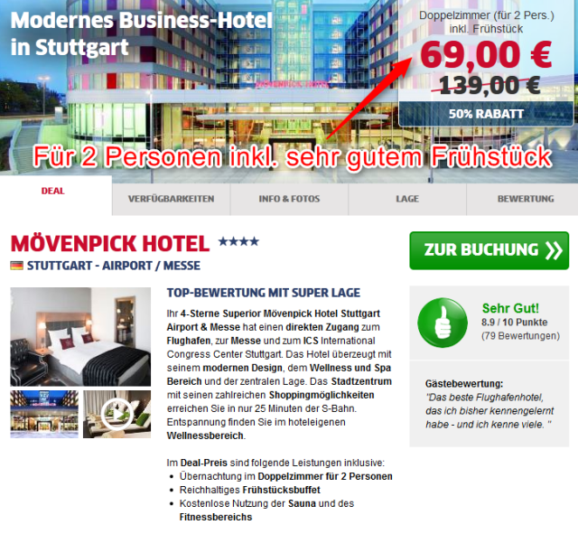Deal Moevenpick Hotel Stuttgart Airport