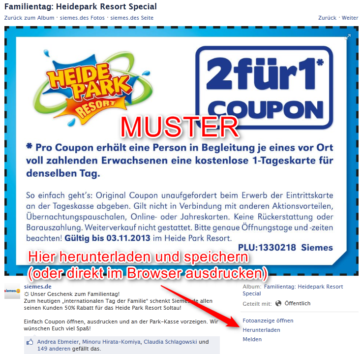 Heidepark 2 für 1 Gutschein zum Ausdrucken 2014