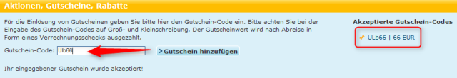 Gutschein bei Urlaub.de eingeben
