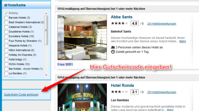 ebookers Gutscheincode Hotels