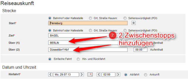 Extrembahnfahren Schritt 2 Zwischenstopps