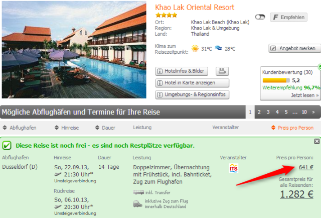 Khao Lak Oriental Resort Angebot