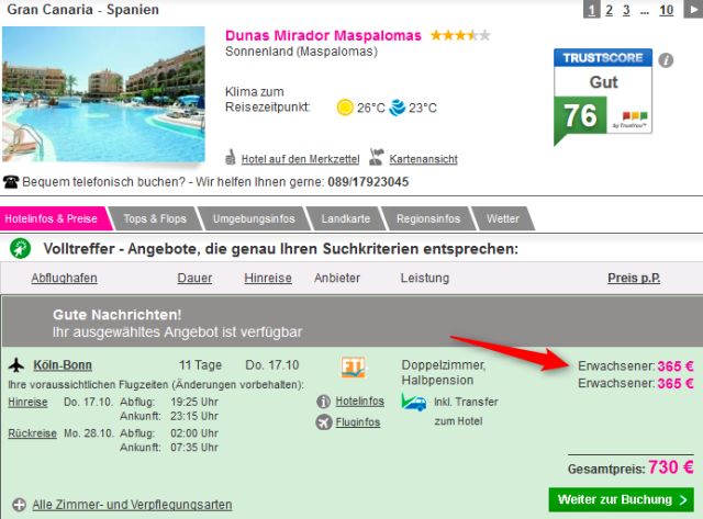 Dunas Mirador Maspalomas Angebot