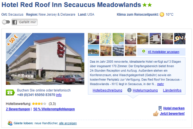 New York Hotel Red Roof Inn Secaucus