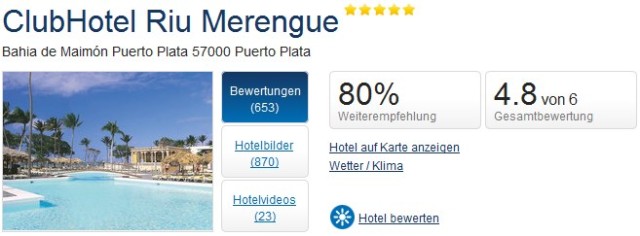 Holidaycheck DomRep RIU Merengue