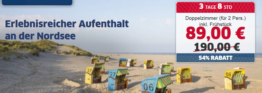 Doppelzimmer auf der Nordsee-Insel Juist zweit f  r 89    Reisetiger
