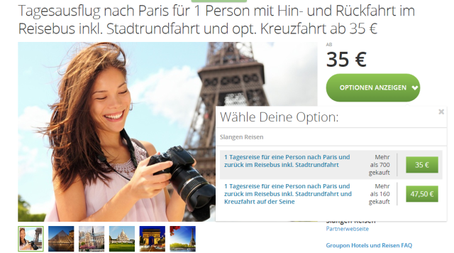 Angebotsuebersicht Groupon Tagesausflug Paris