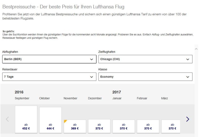Lufthansa Flug Chicago