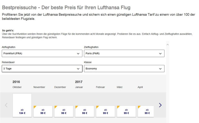 Lufthansa Flug Paris