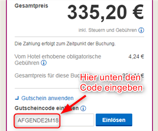 Gutscheincode für 10% Rabatt bei Hotels.com