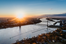 riga von oben sonnenuntergang