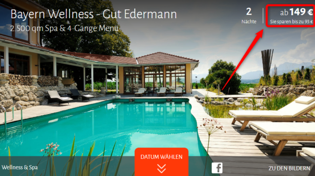 gut edermann wellness deal angebot travador