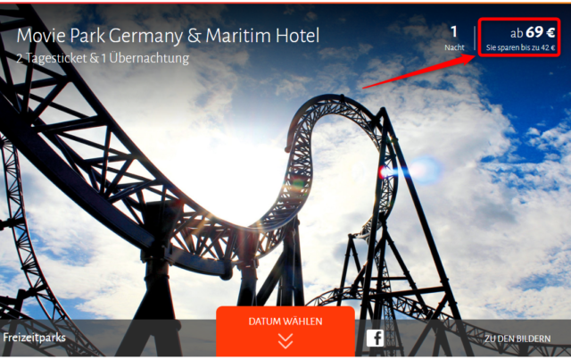 movie park germany angebot travador