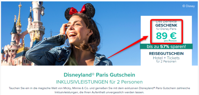 für Hotelübernachtung Paris: Frühstück Gutschein | und für Personen inklusive Reisetiger Disneyland® 178€ 2