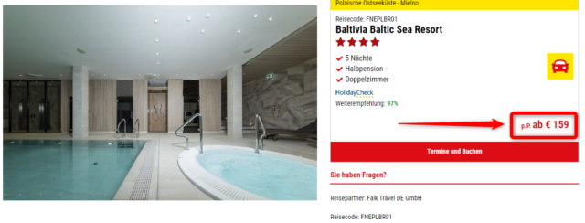 baltivia baltic sea resort angebot netto