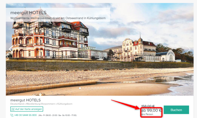 kuehlungsborn meerguthotels angebot travelcircus