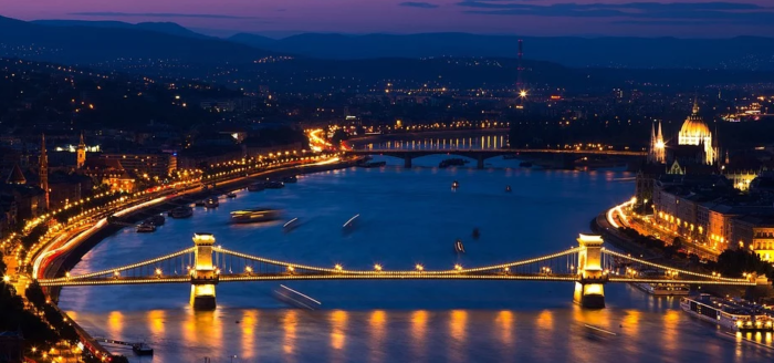 budapest von oben bei nacht