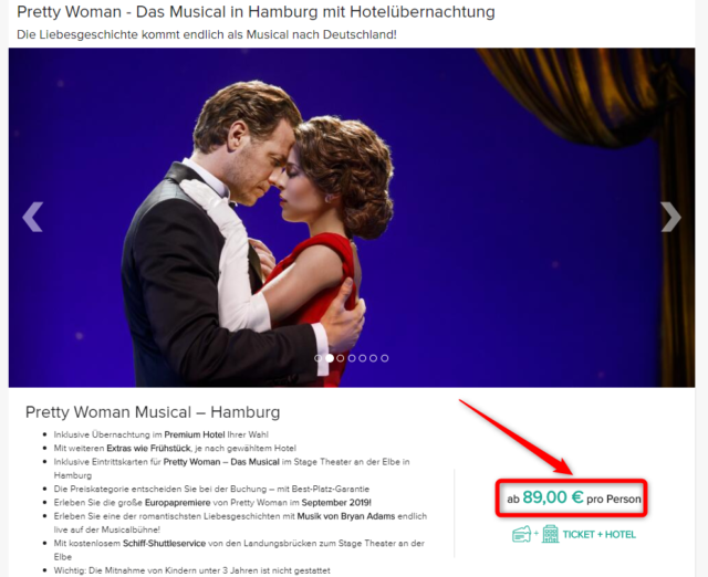 pretty woman musical deal travelcircus