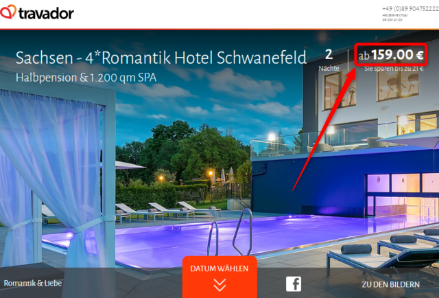 travador angebot romantik hotel schwanefeld