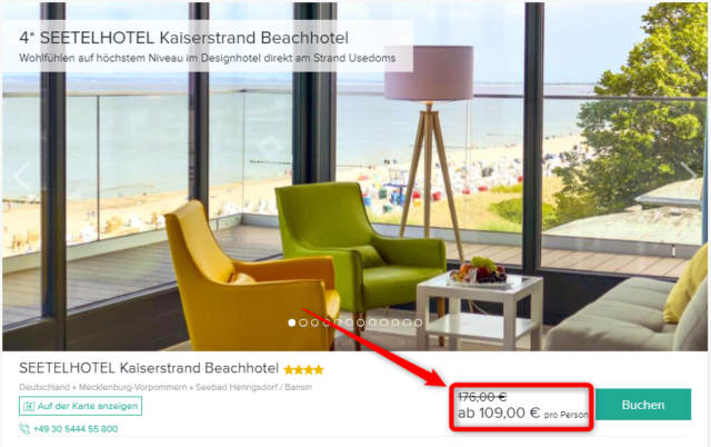 seetelhotel kaiserstrand beachhotel travelcircus angebot
