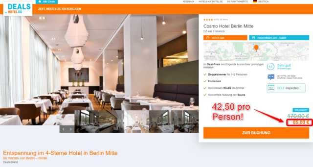 cosmo hotel berlin mitte angebot hotelde