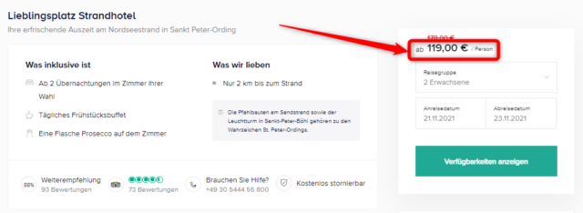 strandhotel lieblingsplatz travelcircus angebot